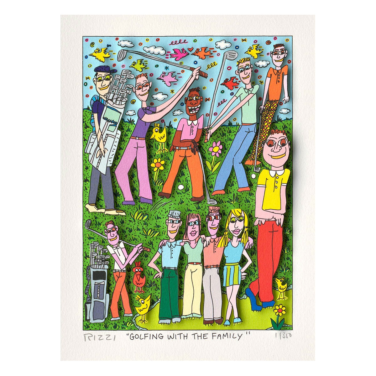 Golfing with the family von James Rizzi