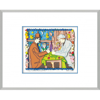 The card players von James Rizzi mit Magnetrahmen