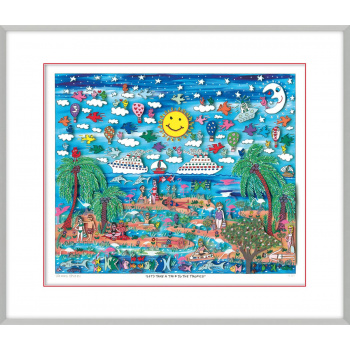 Let's take a trip to the tropics von James Rizzi mit Magnetrahmen
