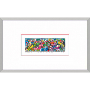 My busy city traffic jam von James Rizzi mit Magnetrahmen