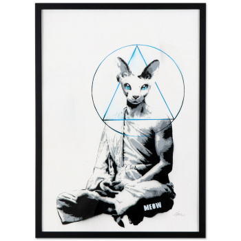 Meowditation #2 by MEOW with black frame