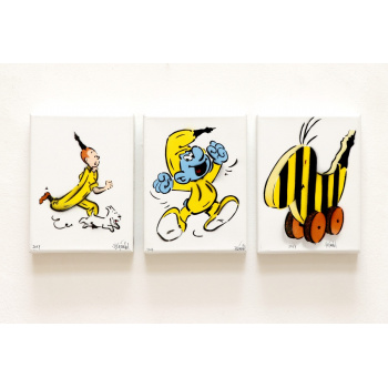 Drei Metamorphosen von Thomas Baumgärtel in der Bildgröße 24 x 18 cm.