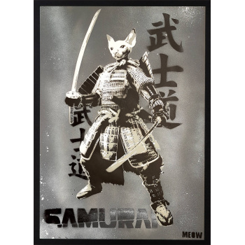 Mr. Martial Cat #2 von MEOW - in schwarzer Rahmung