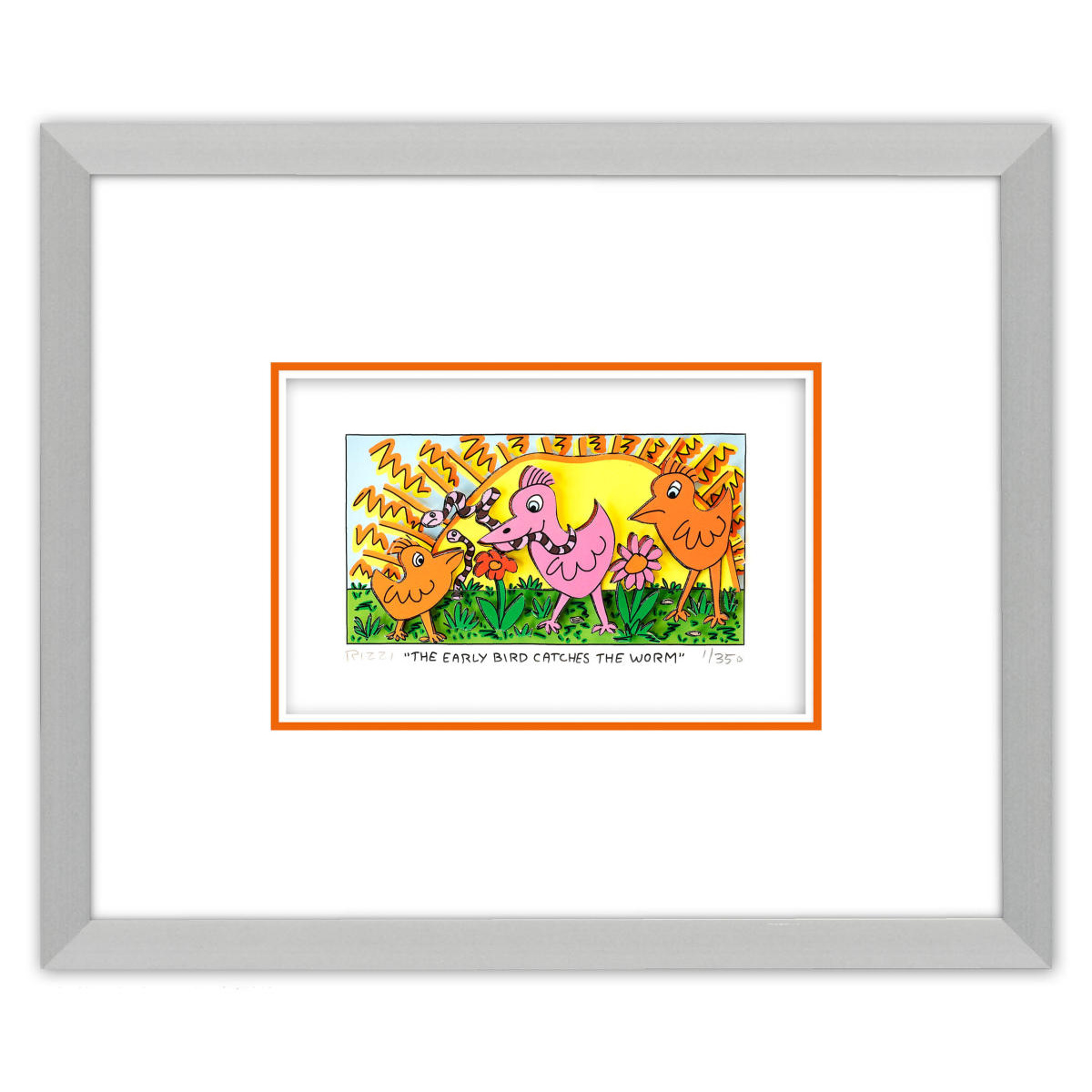 THE EARLY BIRD CATCHES THE WORM von James Rizzi