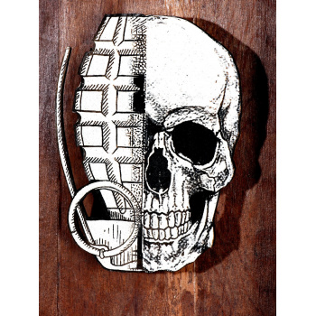 He Skull (Wood Edition) von xxxhibition - Detailansicht